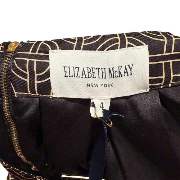 Elizabeth McKay Hong Kong Silk Maxi Skirt Black Gold Metro Print Women’s size 4 - Picture 10 of 12